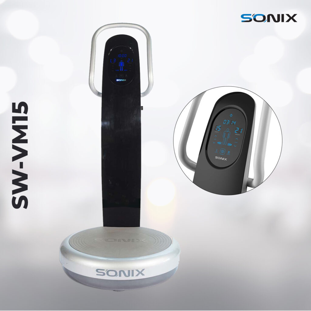 音波振動トレーニングマシン SONIX（SW-VM15）の外観と操作パネル